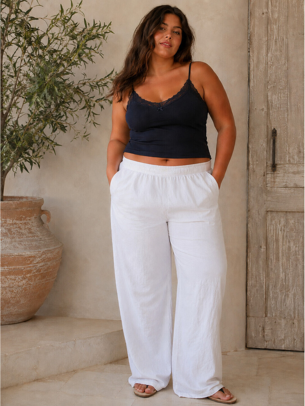 Abercrombie & Fitch White Ultra High Rise Ultra Wide Leg Pants XXL NWT
